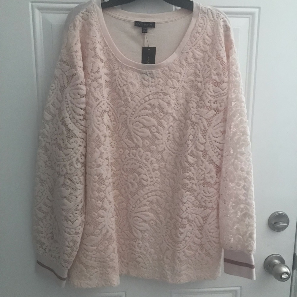 NWT Lane Bryant Lace Front Sweatshirt